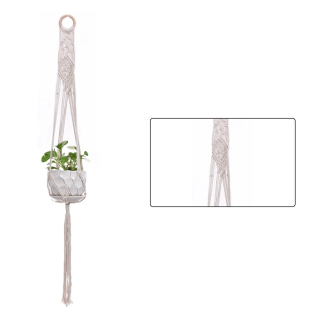Inteprter Colgador de macramé hecho a mano para plantas, colgador de macetas para plantas de interior y exterior Jardín y Patio No.27