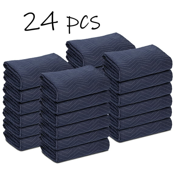 ZENSTYLE 24 Pack Multi-functional Moving Blankets Shipping Furniture Pads 80"x72" Blue
