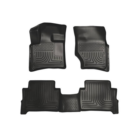 Husky Liners 96421 Weatherbeater Floor Mats Fit 2007-2015 Audi Q7 w/ 2nd Row Bench Seat - Front/2nd Seat - Black