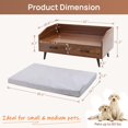 thumbnail image 4 of Elevated Dog Beds Frame with Mattress, Raised Wood Pet Bed Sofa Indoor for Large Medium Small Dogs Cats (Grey), 4 of 9