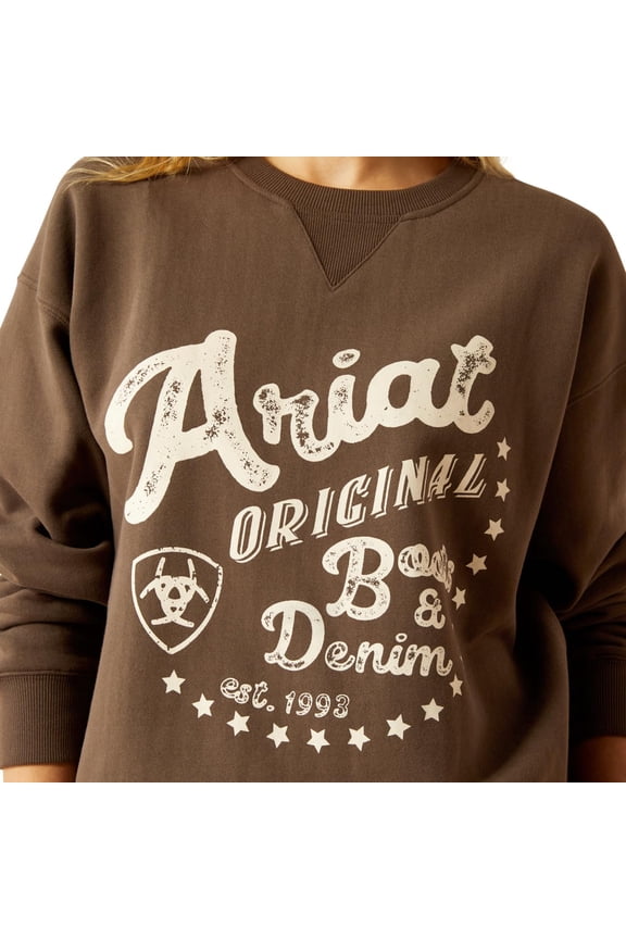 Original Graphic Oversized Crew Sweatshirt for Ladies - Banyan Bark - XL