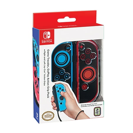 RDS Industries - Nintendo Switch, Video Game Traveler, Clear GoPlay Controller Action Grips