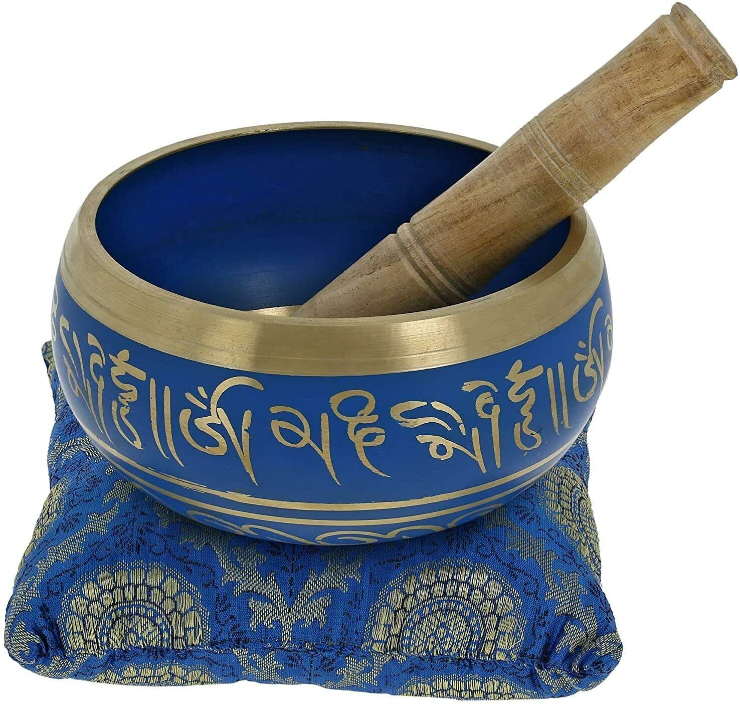 Handmade 5.5 in Colored Tibetan Singing Bowls Buddha of Compassion om ...