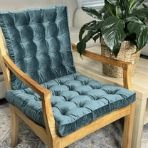 Velvet Square Chair Cushion Green