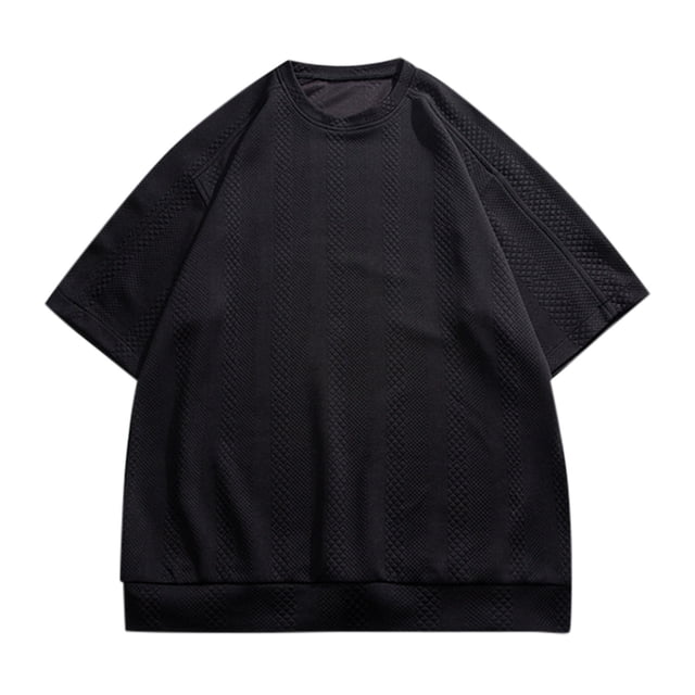Cathalem T-Shirts pour Hommes Coton Épais Manches Courtes Col Rond T-Shirt, Noir TTTTG