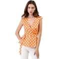 thumbnail image 1 of Allegra K Top Sin Mangas Con Cuello En V Sin Mangas Para Mujer naranja M, 1 of 6