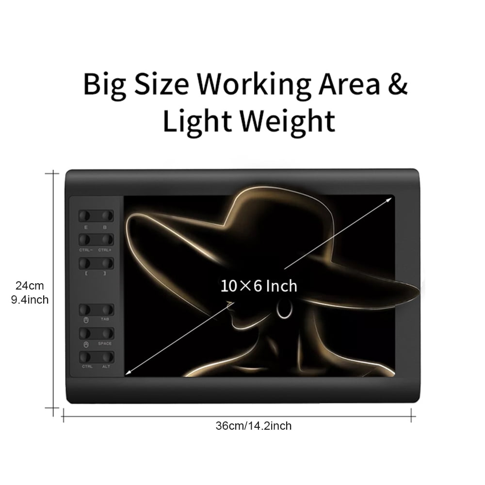 Paddsun Professional Pressure Sensing Graphic Tablet Drawing Pad for Tablet/Laptop/Phone
