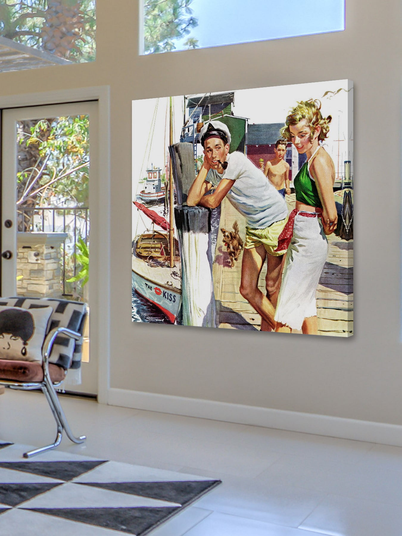"Checking Her Out" Painting Print on Wrapped Canvas