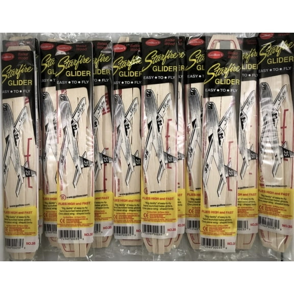 Lot of 12 Guillow's #35 Starfire Balsa Wood Flying Toy Airplanes GUI-35-12