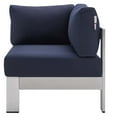 thumbnail image 3 of Modway Shore Sunbrella® Fabric Aluminum Outdoor Patio Corner Sofa, Blue, 3 of 3
