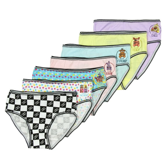 Five Nights at Freddy's Girls Underwear, 7 Pack Brief Style Panties (Little Girls & Big Girls)