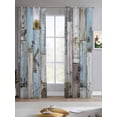 thumbnail image 2 of Blue Grey Wooden Sheer Curtains 84 Inch Length 2 Panels Set for Living Room/Bedroom, Farmhouse Barn Sunflowers Retro Kitchen Curtains Grommet Semi-Sheer Curtains Drapes Window Treatments 42"x84"x2, 2 of 7