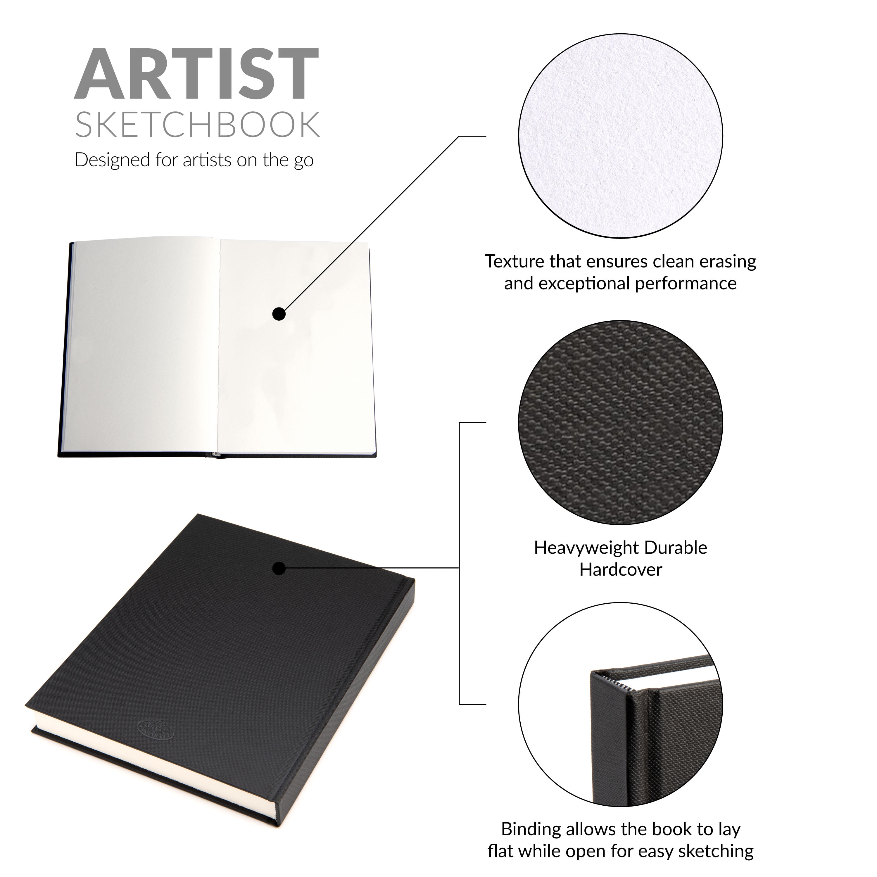 artPOP! Hardbound Sketchbooks, Pack of 2, 8.5 x 11 inches, 108 Sheet  Drawing Pads, 65 lb/100 GSM Paper, Art Supplies for Drawing, Sketching