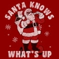 thumbnail image 2 of Women's Lost Gods Santa Knows What’s Up  Graphic Tee Red Large, 2 of 4