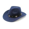 thumbnail image 1 of Women Men Cowboy Hat Ethnic Style Woolen Western Hat for Party, 1 of 4