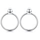 thumbnail image 4 of Pendientes de Aro Lazo Hecho de material acero Inoxidable Color Plata Accesorio de Moda Salvador Loops Dangle Stud Pendientes, 4 of 10