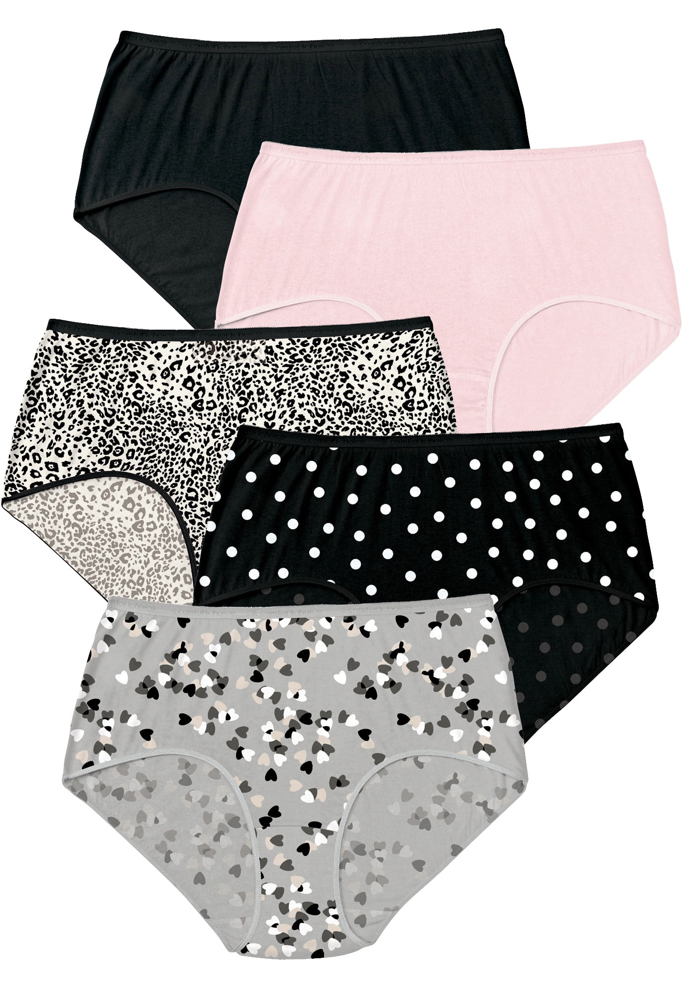 Comfort Choice Comfort Choice Women's Plus Size 5Pack Pure Cotton
