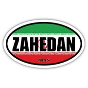 Zahedan Iran Flag Oval Decal Vinyl Bumper Sticker 3x5 inches