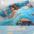 thumbnail image 5 of Sea Turtle Coastal Bedding 3 Piece Duvet Cover Set Twin Size, Summer Beach Coral Ocean Fishes Soft Microfiber Comforter Cover with Zipper Closure & Pillowcases, Wrinkle & FadeResistant Quilt Cover, 5 of 9