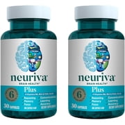 Neuriva Plus Brain Health Supplement (30 count), Brain Support With Natural Ingredients (Coffee Cherry & Plant Sourced Phosphatidylserine), 2 Pack