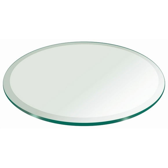 36" Inch Round Glass Table Top 1/4" Thick Tempered Beveled Edge by Fab Glass and Mirror