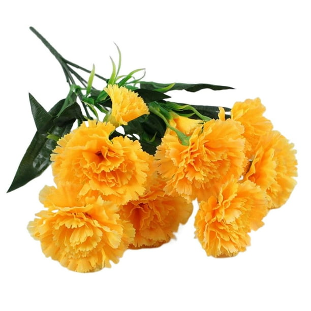 Regalo para el día de los claveles Flores artificiales Flores artificiales reales Decoración para bodas en el hogar Arreglo floral Ramo decorativo Flores artificiales decorativas