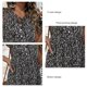 thumbnail image 4 of Camisa informal holgada de manga corta con cuello en V y color negro para mujer, para citas y trabajo en verano, blusas con volantes florales, 4 of 5