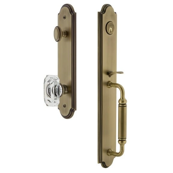 Grandeur 841818 Arc Solid Brass Rose Keyed Entry Single Cylinder Full Plate "C" Grip