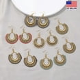 thumbnail image 2 of HOOUN Women Jewelry Retro Boho Baroque Tassel Earrings Hollow Fan Moon Style Stud Hook-Blue, 2 of 6