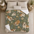 thumbnail image 5 of English Bulldog Wildflower, Peaceful Pet Portrait Pattern, Warm Flannel Blanket for Living Room and Reading Nook, Dog Lovers Friendship Gift, Pet Lover Home Decor, 5 of 9