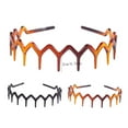 thumbnail image 3 of Headband Headband With Teeth Tooth Headband For Women Girls Plastic Wavy Hair Comb Headband Black Plastic Tooth Hair Comb Plastic Headband For Women Men Girl Hair Accessories,1Pc,Yellow,5.5x0.8", 3 of 7