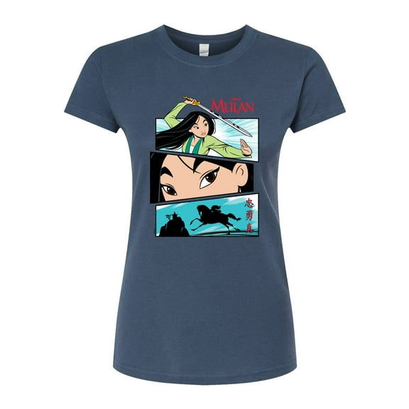 Disney Mulan - Comic Strips Warrior - Juniors Fitted Graphic T-Shirt