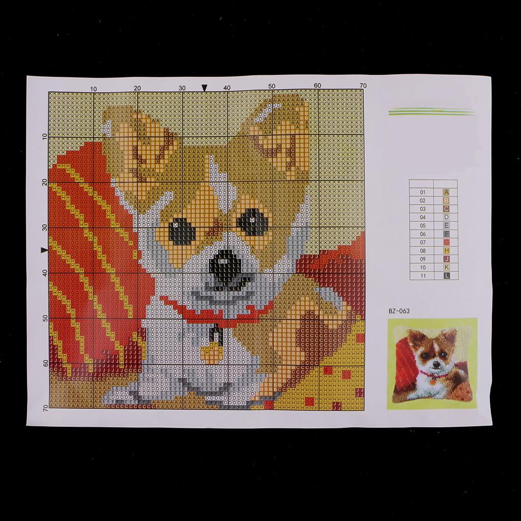 Latch Hook Kit — Red Panda Pillow Cover DIY, 16.9x16.9 Inch, With Canvas & Yarn