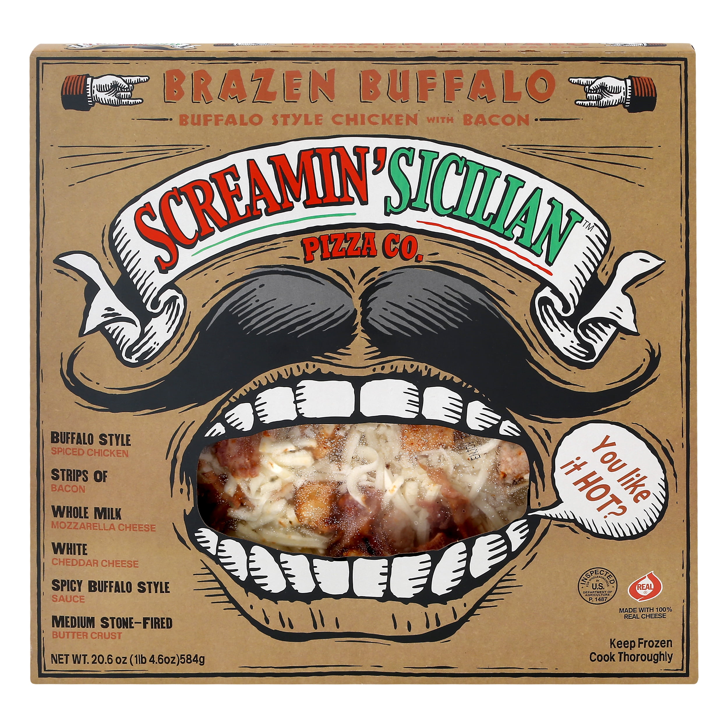 Screamin' Sicilian Co. Chicken Brazen Buffalo, Butter Crust Pizza, 20.6 (Frozen) - Walmart.com