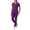 thumbnail image 1 of Adar Addition Ensemble de Sarrau Go-Basic pour Femmes - Haut de Sarrau Ajusté à Col en V et Pantalon de Sarrau Cargo Ajusté, 1 of 7