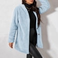 thumbnail image 4 of Enjoytime Fleece Jacket Women Fall Winter Button Down Hooded Teddy Coat Soft Warm Casual Mid Length Long Sleeve Outerwear, 4 of 7