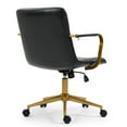 thumbnail image 5 of Azel Black Faux Leather Office Chair with Gold Wheel Base, 5 of 6