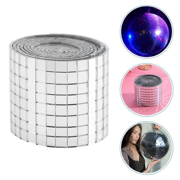 TEHAUX 1 Roll Self Adhesive Mirror Decals Silver Bathroom Wall Tiles for Home Decoration Projects