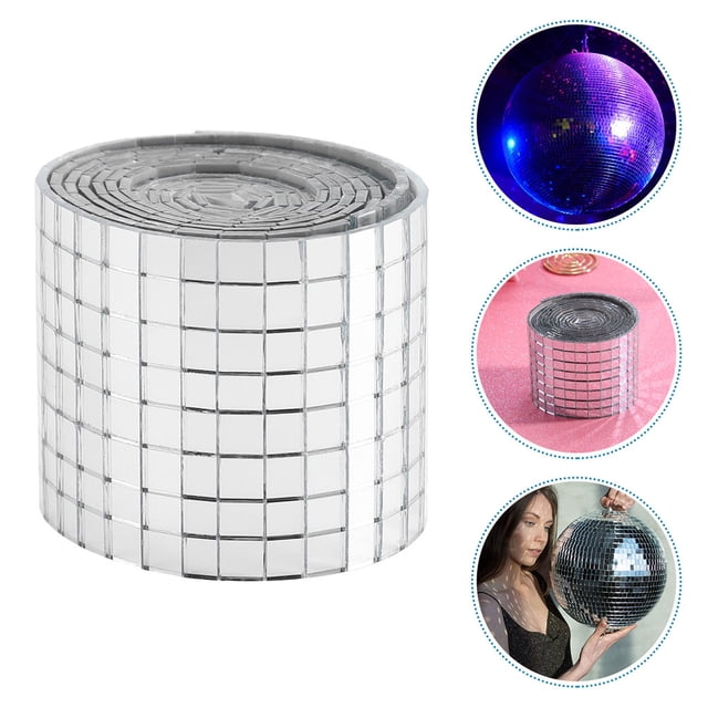 PTOOTP Fiberglass Tile Sticker 1 Roll Self-Adhesive Wall Tiles Silver Square for Bathroom Wall Decals