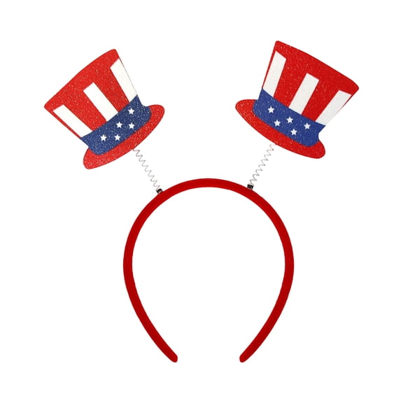 USA Patriotic Headband with Red White Blue Star Design for Independence Day, Memorial Day, and Holiday Celebrations, Festive Party Accessories
