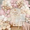 thumbnail image 6 of 157 Pcs Boho Dusty Pink Balloons Arch Garland Kit, Blush Neutral Pink Sand White Metallic Gold Different Size Balloon for Girls Baby Shower Birthday Wedding Gender Reveal Party Decorations, 6 of 14