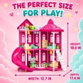 thumbnail image 4 of JoyStone Dollhouse Playset for Girls, Doll House with Furniture and Doll, Upgraded Durable Plastic Construction with Warm LED Lights, Pretend Playhouse Toy Gift for Kids Ages 3+, 4 of 9