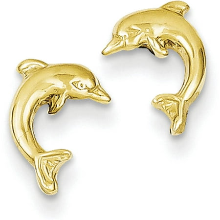 14kt Yellow Gold Dolphin Post Earrings
