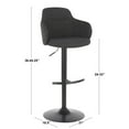 thumbnail image 7 of LumiSource Black Metal, Dark Grey Fabric Upholstered Boyne Bar Stool, 7 of 7