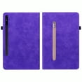 thumbnail image 4 of Vintage Tablet Case Compatible with Samsung Galaxy Tab S8 Plus/S7 Plus/S7 FE 12.4 inch, Quality PU Leather Stand Cover with [Multiple Viewing Angles] [Zipper Pocket],Purple, 4 of 5