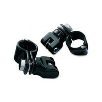 Kuryakyn 7572 Motorcycle Foot Control Component: Peg Mounts with Magnum Quick Clamps for 1-1/4" Engine Guards or Tubing, Gloss Black, 1 Pair