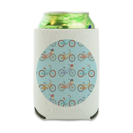 

Bicycle and Bikes Pattern Can Cooler - Drink Sleeve Hugger Collapsible Insulator - Beverage Insulated Holder