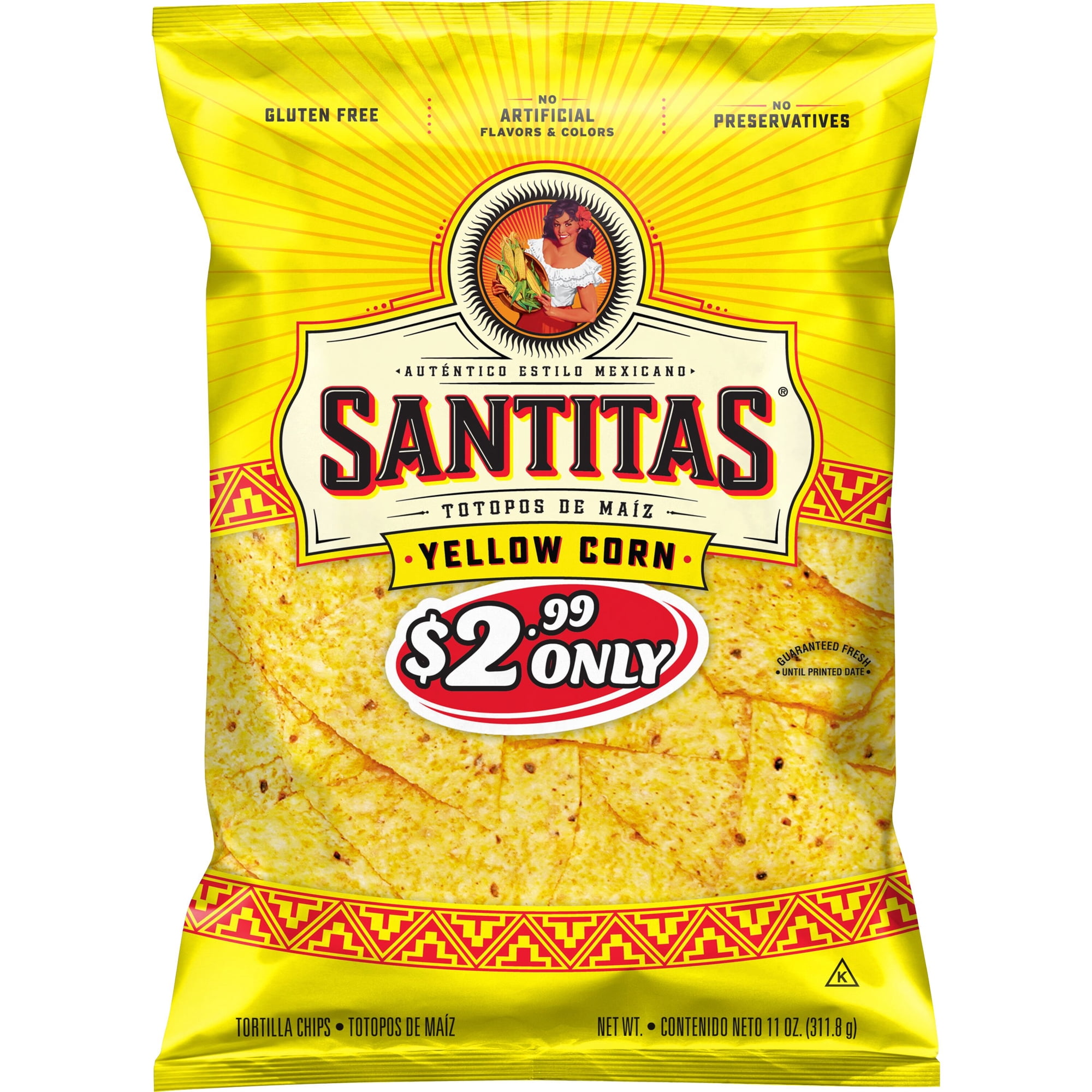 Santitas Tortilla Chips Blended Corn, 11 oz Bag