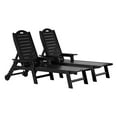thumbnail image 3 of WestinTrends Aruba Outdoor HDPE Patio Chaise Lounges With Wheels & Cup Holder (Set of 2), Black, 3 of 16
