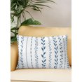 thumbnail image 2 of Outdoor Pillows Waterproof, Modern Minimalist Bedding Throw Pillows with Insert for Couch Sofa Bed, Light Blue Rustic Leaves Stripes 12x20 Inch Pillowcases Decorative Camping Patio Pillow Set of 1, 2 of 8